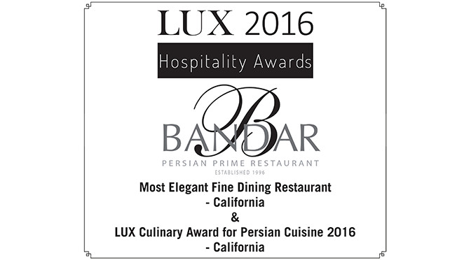 Bandar Wins Most Elegant Fine Dining & Persian Cuisine